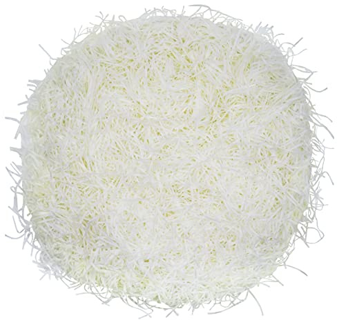 200g Raffia Füllmaterial Geschenk Hamper Shred Geschreddertes Papier Geschenk Füllung für Party Hamper Füllung und Geschenkverpackung für Geschenkbox Dekorations (Cremeweiß)