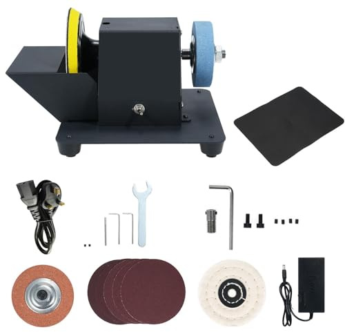 2-in-1 Dual Wheel Sander and Sanding Disc Polisher Mini Sander Sanding Machine 7 Adjustable Speed 6000RPM for Grinding Metal Removing Rust Burring