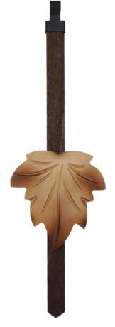 KD89 Pendel aus Holz für Kuckucksuhr, Motiv Weinblatt, verschiedene Farben erhältlich, handgefertigt aus schwarzem Holz (klar)