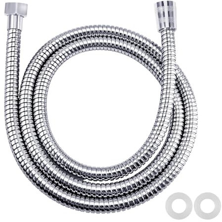 Vinabo Tubo Doccia Flessibile 1.5 M In Acciaio Inossidabile, Resistente Alta Temperatura Anti-Torsione Cromo Tubo Per Doccia,G1/2, 59 Pollici