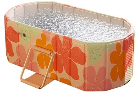 Badewanne Faltbar Erwachsene, Tragbare Badewanne, Stabile Unterstützung, Doppelter Abfluss, Einfach zu Verstauen, für Heißes Bad/Eisbad(Multi-Colored,150CM)
