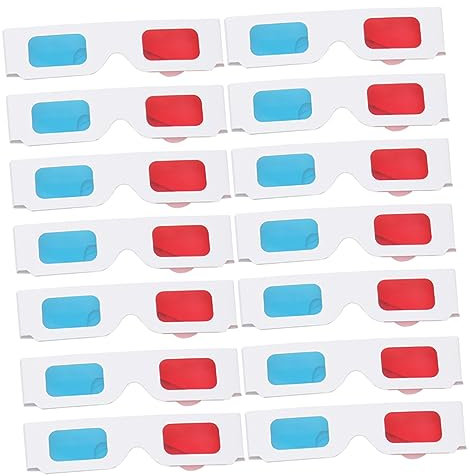 Hemobllo 50pcs Red Blue Cardboard Glasses Anaglyph Movies Glasses for Boys and Girls Party Fashion