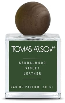 Tomas Arsov Santal | Sandal | Violet | Leather | Profumo unisex da 50 ml | Profumo legnoso di lunga durata | Acento speziato | Caldo dissolvenza | Design elegante