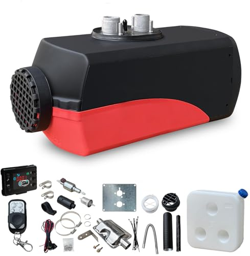 WAVESKY Riscaldatore a Gasolio da 12 V, 5 – 8 kW, Riscaldatore d'Aria Diesel con Display LCD e Telecomando, Diesel da Parcheggio per Auto, Camper, Barche, Autobus,Macchine (01R-5KW-Split)