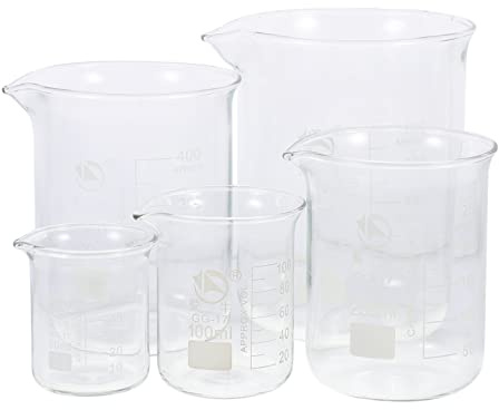 FUNOMOCYA 5pièces Béchers Verre Transparents Gradués Outils De Mesure Pour Tasses Doseuses Pour