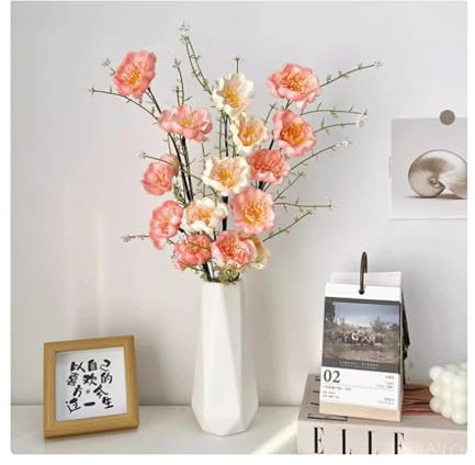Zxarunas Fiori Finti 3 Pezzi Flowers Azalea Artificiale per la Primavera Estate in Finto Gambo per la Camera da Letto per la Camera da Letto per Matrimoni Fiore Artificiale