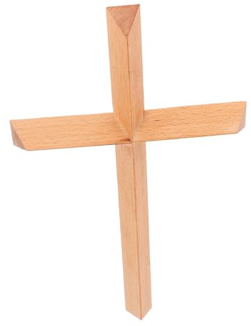 Levemolo Holz Wandkreuz aus Buchenholz Schlichtes Design für Christliche Dekoration für Zuhause Kirchen und Schnelles Anbringen Langlebig und Widerstandsfähig
