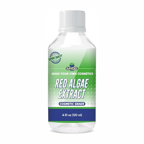 Myoc Extrait d'algue rouge – Liquide de qualité cosmétique | Ingrédients dérivés de la marine pour soins de la peau, soins capillaires et cosmétiques DIY | 120 ml / 4,05 Fl Oz