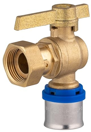 Vanne Equerre Multicouche à Sertir Multi profils TH-H-U diamètre Ø26 - Femelle Tournant 20x27 (3/4) pour réseau d'eau potable et chauffage NOYON & THIEBAULT