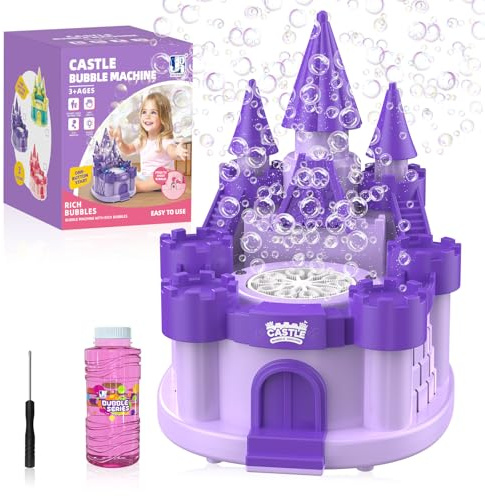 Panacare Dinosaurier Eier Seifenblasenmaschine, Seifenblasenspielzeug für Kinder 10000+ Blasen/Min mit Seifenblasenlösung, Kinder Geschenk für Geburtstag/Party/Hochzeit (P82388A-Purple)