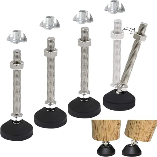 Uni-Fine M12 x 100 x Ø 40 mm - Peut supporter 500 kg - Pieds réglables en hauteur - Pieds de meubles réglables en hauteur pour meubles