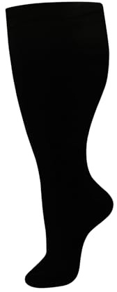 HYCOPROT Plus Size Compression Socks For Women Men Wide Calf Graduated Medical Support Stocking Knee High Pressure Sock Varicose Vein Swollen Legs Pregnancy Travel Flight 20-30 mmHg 1 Pairs Black 3XL