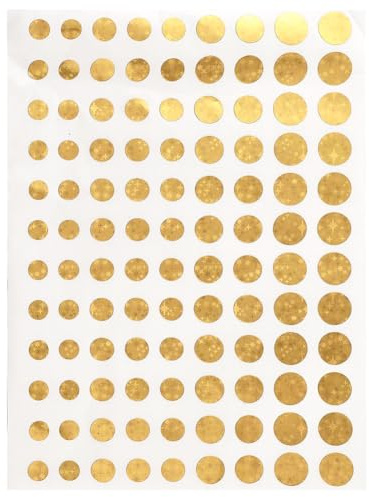 BEAMARKER 2160 Stück Goldene Kreisetiketten 4 Größen von 5/16 bis 9/16 Zoll Selbstklebende Runde Punktaufkleber Für Die Farbcodierung von Bürobedarf Schule Klassenzimmer Ablage Preisgestaltung Inventa