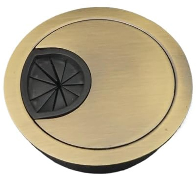 Desk Cable Grommets, Cable Tidies Port Hole Covers, Zinc Alloy Wire Hole Cover Outlet Port Table Computer Pc Desk Round Cable Grommet Line Holder 50mm/53mm/60mm/80mm, Antique Brass, 53mm