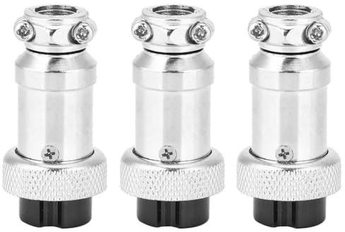 Berm Conector Hembra de Enchufe de aviación, 100 Piezas, Universal, 3 Orificios, Carcasa de Acero Inoxidable, conexión roscada IP54, Suministros eléctricos para Equipos