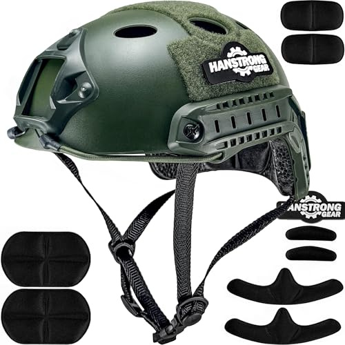 HANSTRONG GEAR Army Military Fast Casco tipo PJ per tiro a mischia Airsoft Paintball (OD Verde)