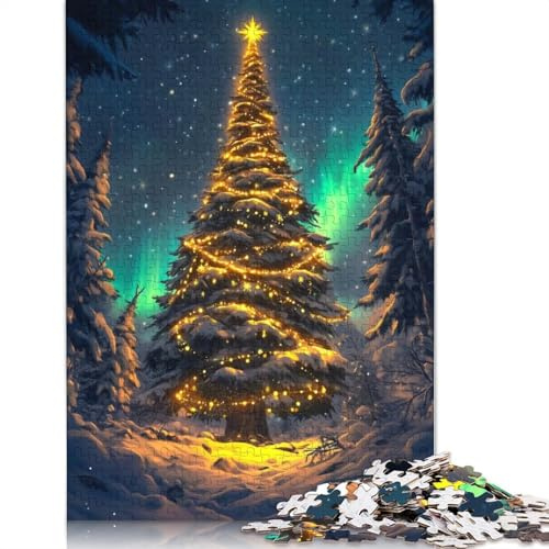 1000-teiliges Papierpuzzle mit Weihnachtsbaummotiv, Lernpuzzle, Familienspiel, Weihnachts- und Geburtstagsgeschenk, 38 x 26 cm / 1000 Teile