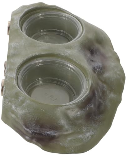 SMASOLO Mensola Magnetica Sospesa Doppia Ciotola per Alimentazione Rettili, Piccoli Animali e Anfibi, Contenitore Verde Chiaro con 4 Ciotole Lavabili per Gechi, Lucertole, Tartarughe e