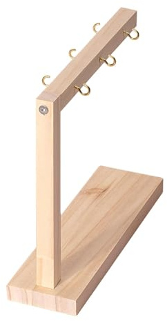 LeeQinersw Soporte para de Uñas Organizador de Paletas de Color de Uñas Expositor de Tips Falsos con Estructura de Madera Y Ganchos Metálicos Adecuado P, L 20x6x17.5cm