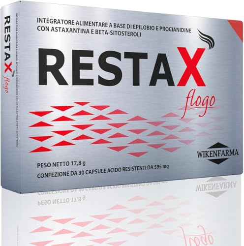 RestaX Flogo per alopecia androgenetica maschile con infiammazione. Con Epilobio fitosteroli e antiossidanti. Contro bruciore, prurito, blocca la caduta e contrasta l'infiammazione del cuoio capelluto