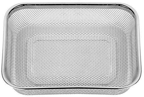 Space Home - Colador de Cocina Rectangular- Escurridor - Malla Fina - Acero Inoxidable