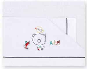 Pirulos Be Happy - Sábanas franela para cuna, color gris
