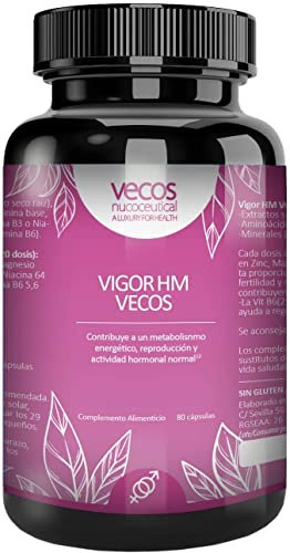 Vitaminas para Aumentar la Libido del Hombre y la Mujer - Vigor HM - 80 Cápsulas - Ayuda a Potenciar tu Sensualidad - Propiedades Estimulantes y Afrodisíacas - Complemento Alimenticio