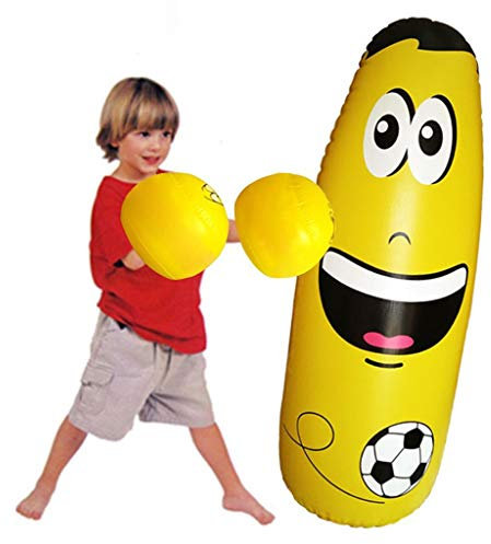 ZXQZ Punchingsäcke Kinder Boxsack, Aufblasbares Tumbler-Spielzeug mit Boxhandschuhen, für Kindergarten Standboxsäcke (Color : Style1)