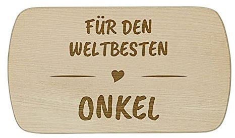 Deitert Frühstücksbrettchen mit Gravur, Bester Onkel, langlebiges Holzbrett in unterschiedlichen Motiven, aus nachhaltigem Buchenholz, tolle Geschenk-Idee, Motiv Weltbester Onkel