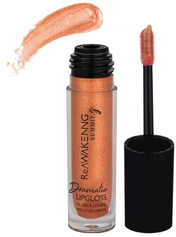 Summit.g Golden Peach Plumping Lip Gloss with Vitamin E for Moisturizing Lips| Lip Plumper with Strong pigment for long-lasting Shimmery Finish| Lifter Gloss with Hyaluronic Acid for Women