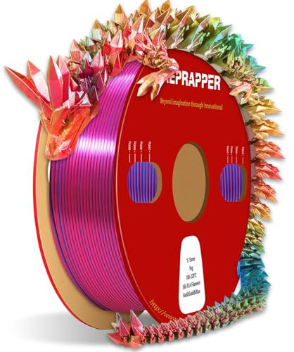 RepRapper Silk PLA Filament ，Mehrfarbige Filament PLA Dreifarbiges Filament 1.75 pla mehrfarbig ，1 kg (2,2 lbs)，Silk Hochglänzende Oberfläche，3D Drucker Filament ，Rot/Blau/Gold