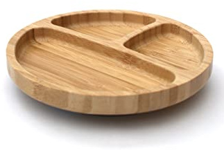 MACACA, Placa con ventosa de bambú respetuosa con el medio ambiente, hecha para niños. PATSY THE PLATE