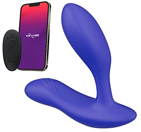 We-Vibe Vector + Plug anal vibrante - Masajeador masculino de la próstata y del perineo - Juguetes anal con control por app y mando para parejas - Juguetes de silicona para juegos de adultos - azul