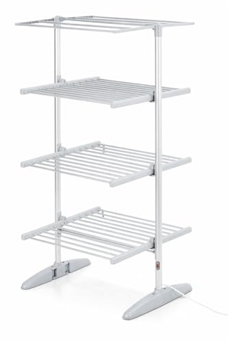 1ABOVE 4 TIER Foldable Heated Clothes Airer - 300W,1.8m Cable, Low Running Costs, Clothes Drying Rack for Indoor Outdoor