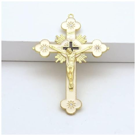 EVANEM Gold Katholische Wandkreuze, Christian Latin Cross Gebetskirche Dekor Hängen Kruzifix (Color : Style 2)