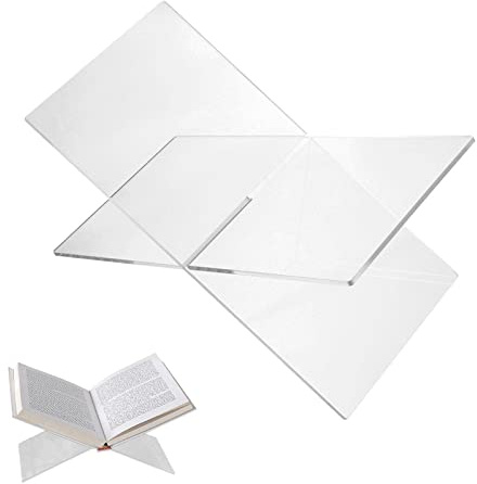 Acryl-Buchständer zum Lesen, X-förmiger Durchsichtiger Buchhalter, Leseständer für Offene Geschlossene Bücher, X-Form Vitrine Präsentationsständer Zum Präsentieren Von Bildern, Büchern,Musikblätt (1)