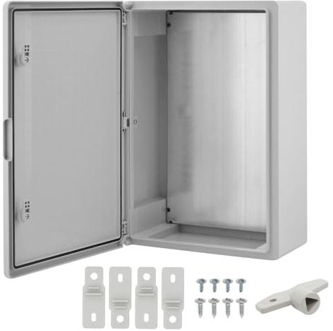 Ralertreik Armario de Distribución para Pared con Placa de Montaje Galvanizada, Caja Industrial de Control Vacía de Plástico ABS con Puerta Protección IP65, tamaño 400x600x200