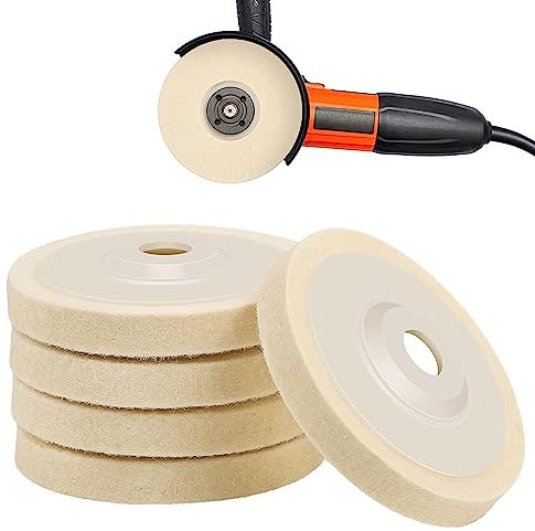 Winkelschleifer Wolle Schwabbelscheibe 5 STÜCK, für Polierscheiben für Bohrmaschine, Winkelschleifer Schleifschleifen Tool, belastbare, verschleißfeste Polierscheiben.