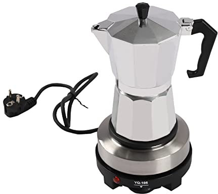 SHZICMY Elektrischer Espresso-Kocher mit Basis,Mini Espressokocher 500W 220-240V Für 3/6 Espressotassen (6 Espressotassen)