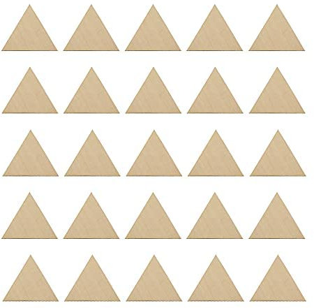SuKeYuan 80 Pieces of Unfinished Wood Cut Triangle Nature Unfinished Wood Chips Triangular Decorative Wood Chips Hand DIY Art Painting Hot Print Art Laser Engraving