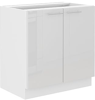 Kuechen-preisbombe Unterschrank 80 Lara Weiß Hochglanz + Weiß matt Küchenzeile Küchenblock Küche