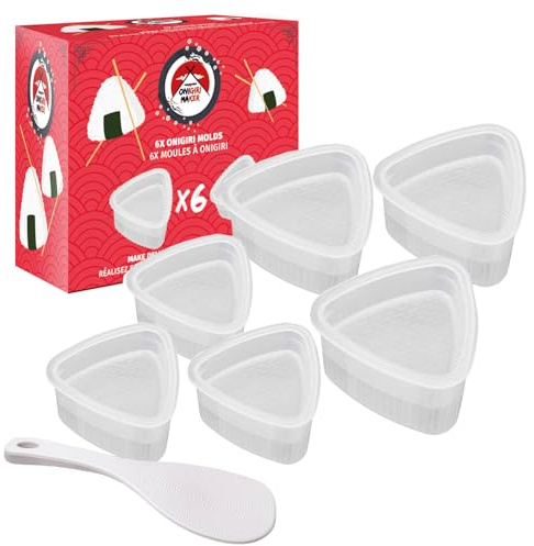 Takonashi® Onigiri Formen - 6 Dreieckige Sushi Onigiri-Formen - Einfaches Herstellen von Sushi-Platten - Japanisches Kochset & Zubehör - Japanische Sushi-Maschine - OriginalCorner®