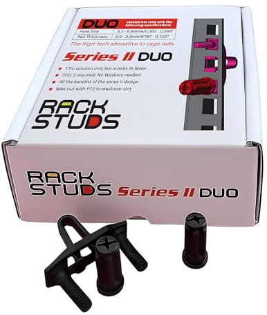 DUO20 1RU Series II Rack-Montagelösung – Alternative zu herkömmlichen Rack-Schrauben und Käfigmuttern sowie Server-Rack-Schrauben Ideal für die Einrichtung von Server-Hardware – 20er-Pack, Universal