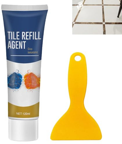 KOAHDE Tile Grout Repair Set - Bathtub and Sink Kit, White Adhesive With Spatula, Fast Drying Paste for Ceramic Cracks, Enamel Tub