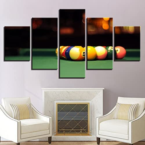 5 Teilig Leinwand Wanddeko Billard Hd Bilder Leinwanddrucke 5 Stück Leinwand Bilder Gemälde Modern Wohnzimmer Wohnkultur Geschenk (L/Mit Rahmen 150 X 80 Cm) Schlafzimmerbürohotelwandkunstf -4V6H+Y9N