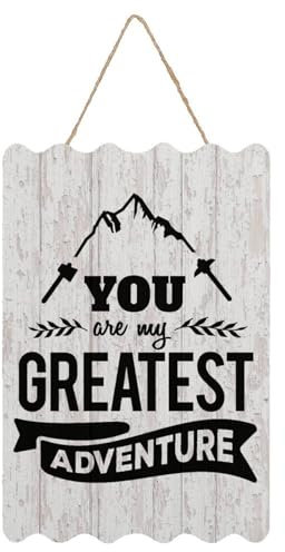 Willkommensschild You Are My Greatest Adventure Holzschild mit Zitat, 20,3 x 30,5 cm, rustikale Holzschilder für Schule, Kindergarten, Klassenzimmer, Haustür, Veranda, Tor, Heimdekoration, Wandkunst