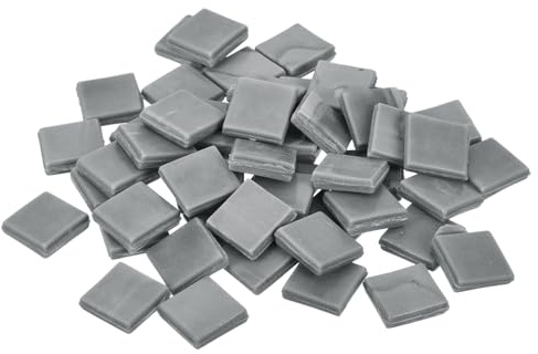 QUARKZMAN Mosaikfliesen, Glasmosaik Mosaiksteine zum Basteln Mini Mosaikfliese DIY Hobbys Handgemachter Kristall Freier Handwerksmaterial Kreativität (Grau Packung mit 100)