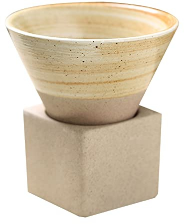 Ceramic Coffee Mugs with Base Rough Pottery Espresso-Cup Water Cup Japanese Latte Pull Flower Porcelain-Cup for Kitchen