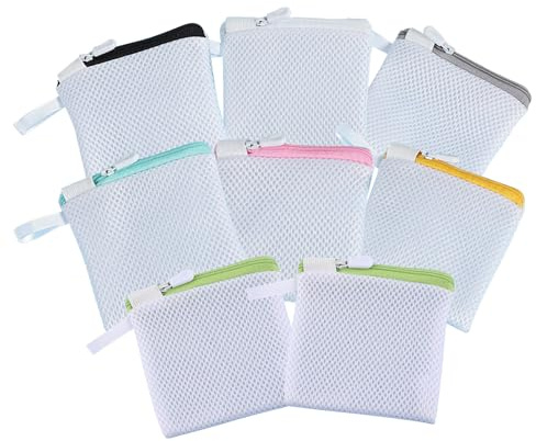 NICENEEDED 8er-Pack Mini-Wäschesäcke, Wäschesäckes mit Wabenstruktur, Netz-Wäschesäcke für empfindliche Wäsche, BHs und Socken, 12 x 12 cm
