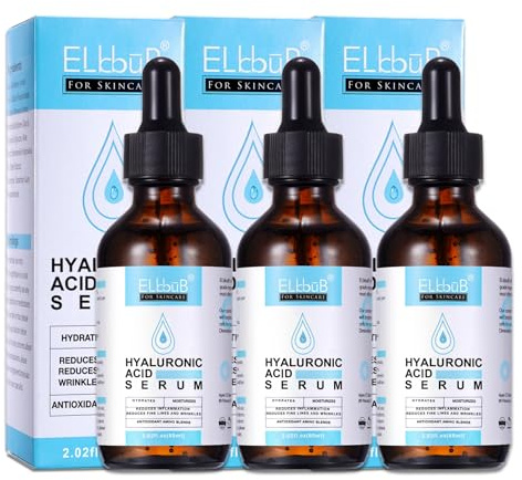 P-Beauty Hyaluron Serum Gesicht 3x60ml, Vegan - Feuchtigkeitsspendendes Anti-Falten Serum für glatte & strahlende Haut - Hyaluronsäure Serum gegen Falten & trockene Haut - Gesichtspflege, Hautpflege